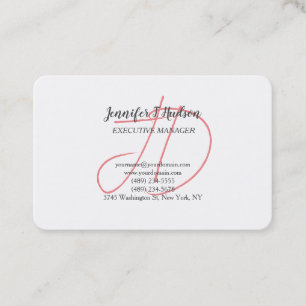 Carte De Visite Calligraphie classique tendance monogramme