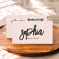 Calligraphie de brosse de code QR rose pâle
