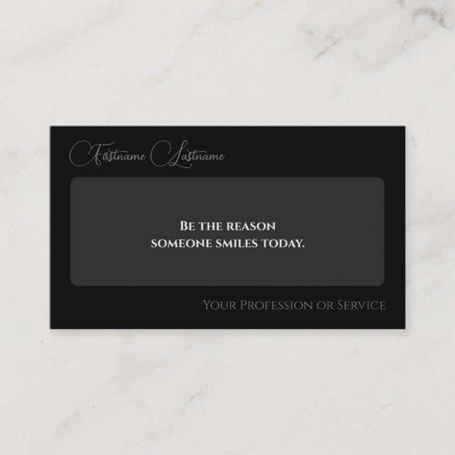 Carte De Visite Calligraphie de citation motivante élégante Code Q (Devant)