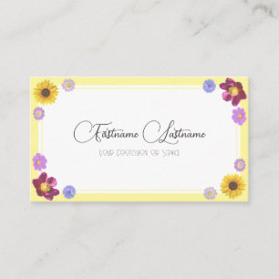Carte De Visite Calligraphie de la variété de fleurs mariages flor
