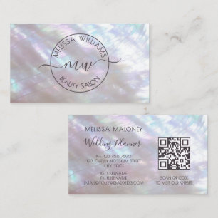 Carte De Visite Calligraphie de script de logo iridescent holograp