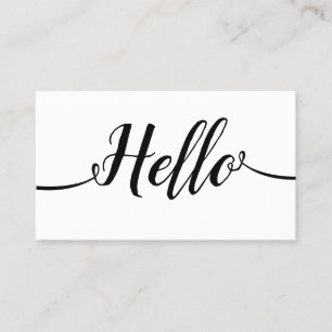Carte De Visite Calligraphie de script manuscrite simple Bonjour