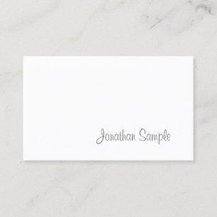 Carte De Visite Calligraphie Design chic minimaliste Plain tendanc