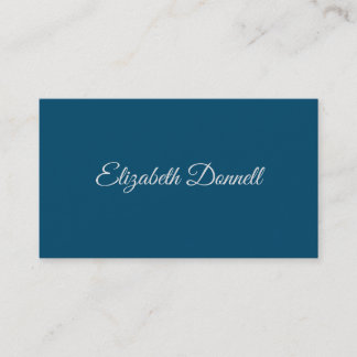 Carte De Visite Calligraphie Elegant Ocean Blue