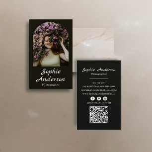 Carte De Visite Calligraphie Élégante Minimaliste Photographie