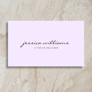 Carte De Visite Calligraphie Féminine Violet Neutre Minimaliste