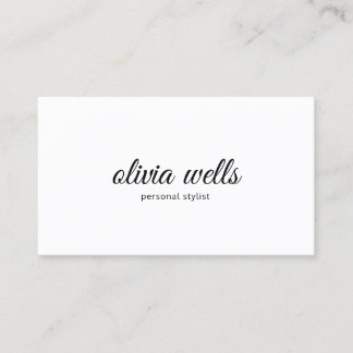 Carte De Visite Calligraphie manuscrite blanche simple