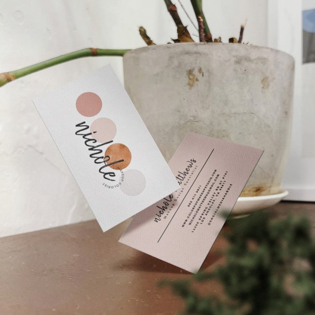 Carte De Visite Calligraphie moderne Artiste de maquillage féminin (Créateur téléchargé)