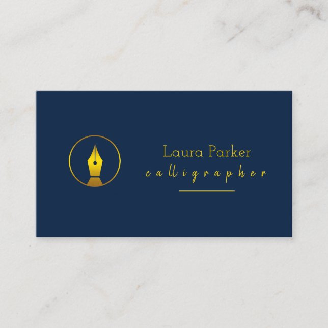 Carte De Visite Calligraphie Nib Gold Freelance Writer (Devant)