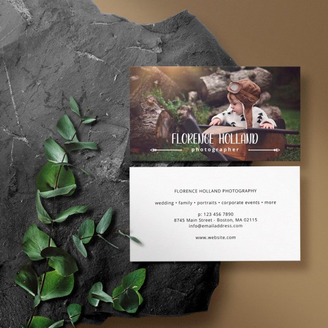 Carte De Visite Calligraphie Nom Photographe Photo (Créateur téléchargé)
