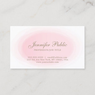 Carte De Visite Calligraphie Or rose manuscrit Script tendance