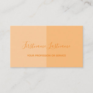 Carte De Visite Calligraphie orange fraîche divisée en deux tons