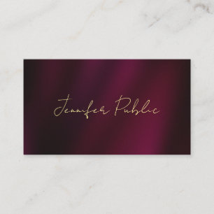 Carte De Visite Calligraphie personnalisée Gold Script Luxe Glossy