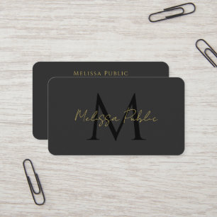Carte De Visite Calligraphie personnalisée Gold Script QR Code noi