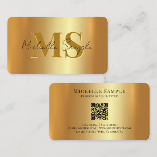 Carte De Visite Calligraphie personnalisée Nom QR Code Script Luxe