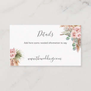 Carte De Visite Calligraphie Rustique Boho Floral Mariage Website
