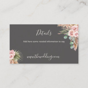 Carte De Visite Calligraphie Rustique Boho Floral Mariage Website