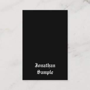 Carte De Visite Calligraphie Script Classic noir blanc Retro Look