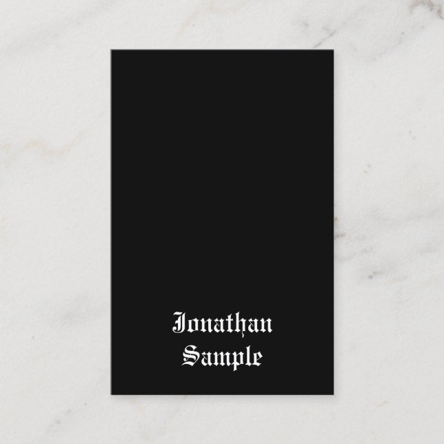 Carte De Visite Calligraphie Script Classic noir blanc Retro Look (Devant)
