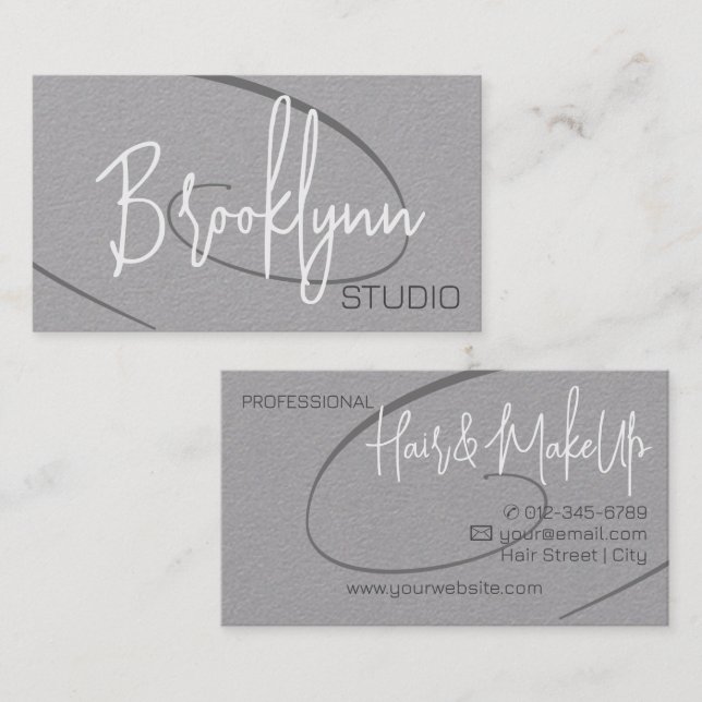 Carte De Visite Calligraphie Signature Professional Coiffure Studi (Devant / Derrière)