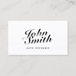 Carte de visite calligraphique chic de mécanicien