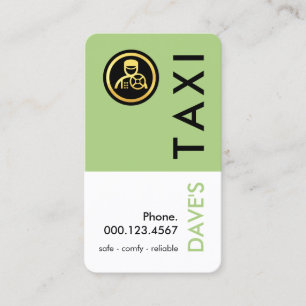 Carte De Visite Calque de Taxi Vert Rétro Simple