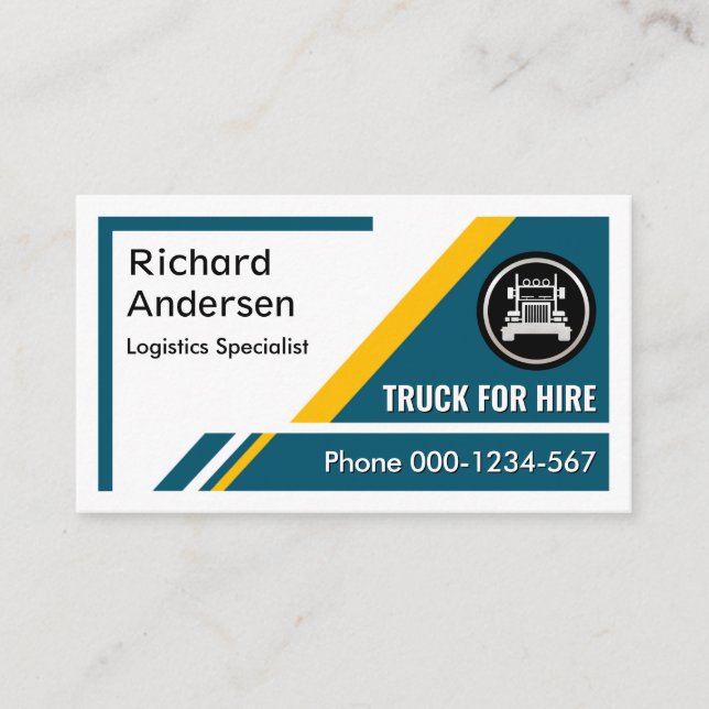 Carte De Visite Calques bleu Trapezium Transport (Devant)