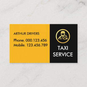 Carte De Visite Calques de conduite de taxi jaune noir
