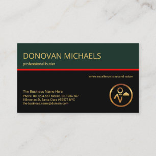 Carte De Visite Calques rétro stylés Red Line Butler Event Planner