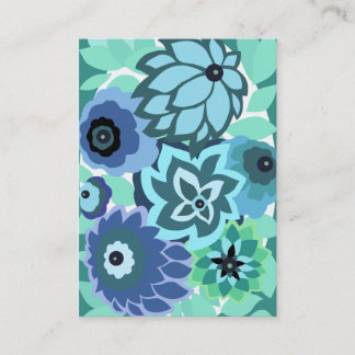 CARTE DE VISITE CAMBRIA, ART DÉCO FLORAL : TURQUOISE À LA MODE