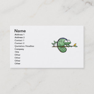 Carte De Visite Cameleon de dessin animé drôle et mignon Lézard ve