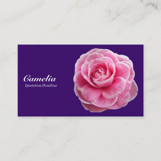 Carte De Visite Camelia rose - Purple profond 330066 (Devant)