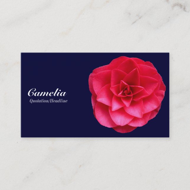 Carte De Visite Camélie rouge - Dark Navy 000033 (Devant)