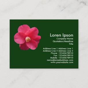 Carte De Visite Camélie rouge - Vert foncé