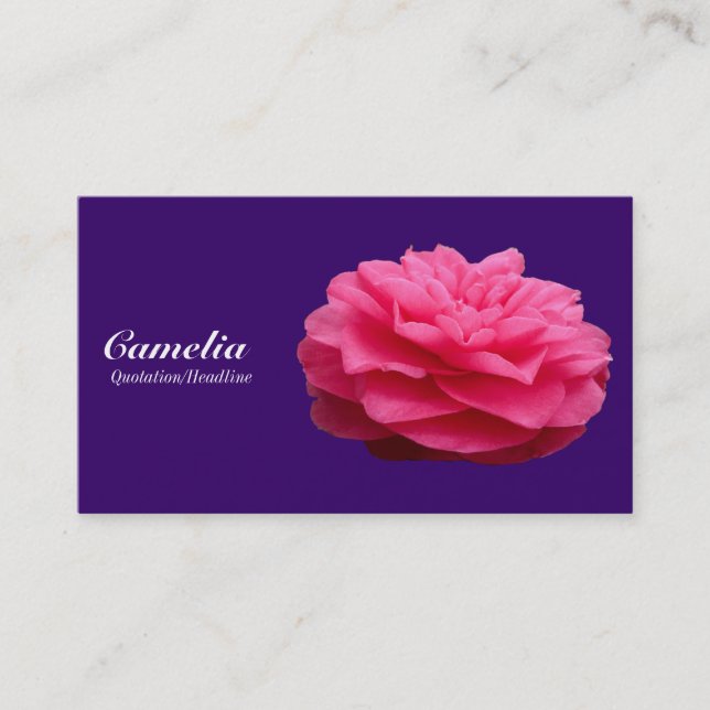Carte De Visite Camélie rouge - Violet profond 330066 (Devant)