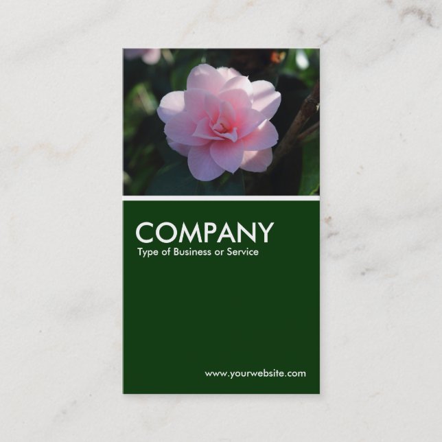 Carte De Visite Camellia rose - Vert foncé (Devant)