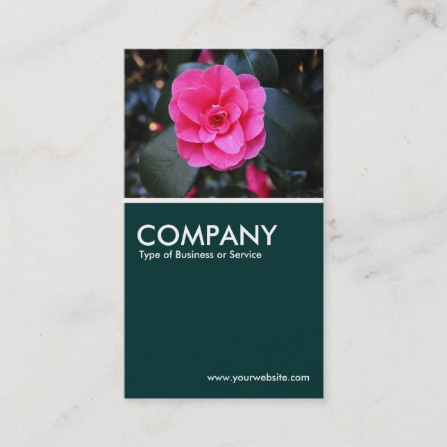 Carte De Visite Camellia rose - Vert foncé 02 (Devant)