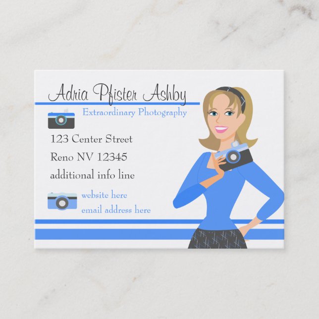 Carte De Visite Camera Girl-Blue (Devant)