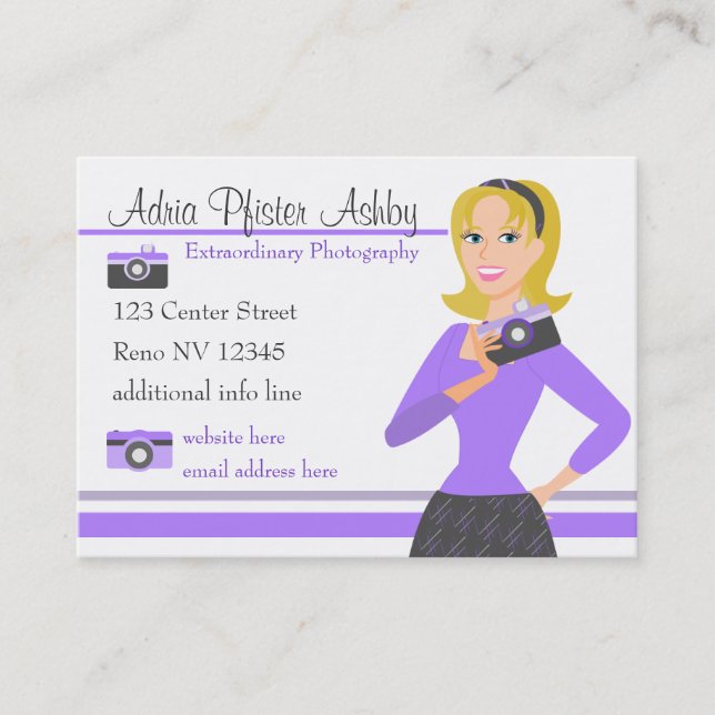 Carte De Visite Camera Girl-Purple (Devant)