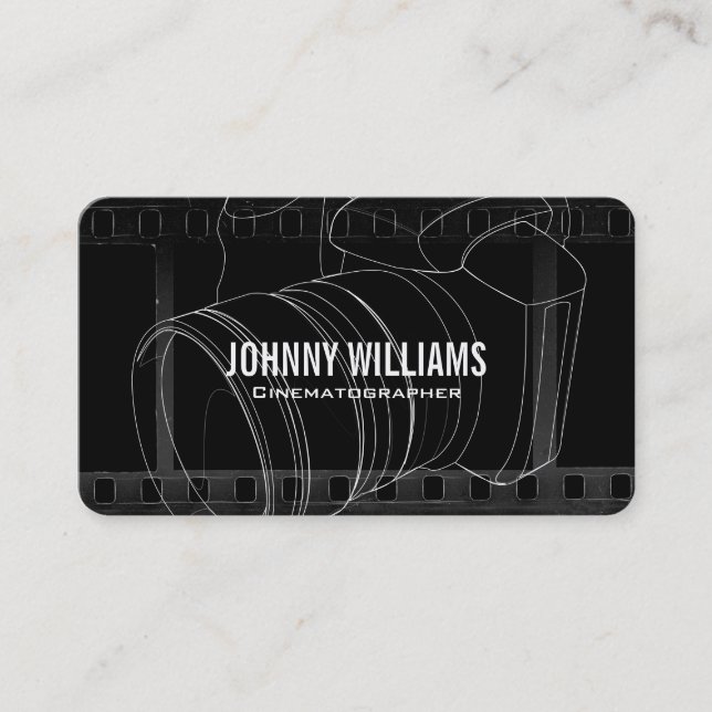 Carte De Visite Camera Lens | Film Background Business Card (Devant)