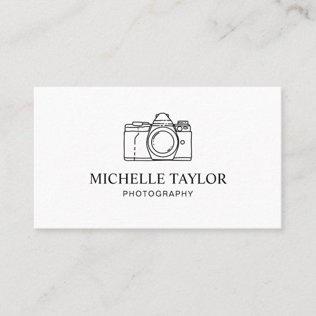 Carte De Visite Caméra professionnelle de photographie simple Code (Devant)