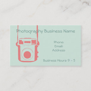 Carte de visite caméra Vintage Girl Coral et Mint