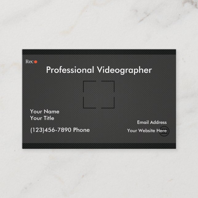 Carte De Visite Caméraman professionnel (Devant)