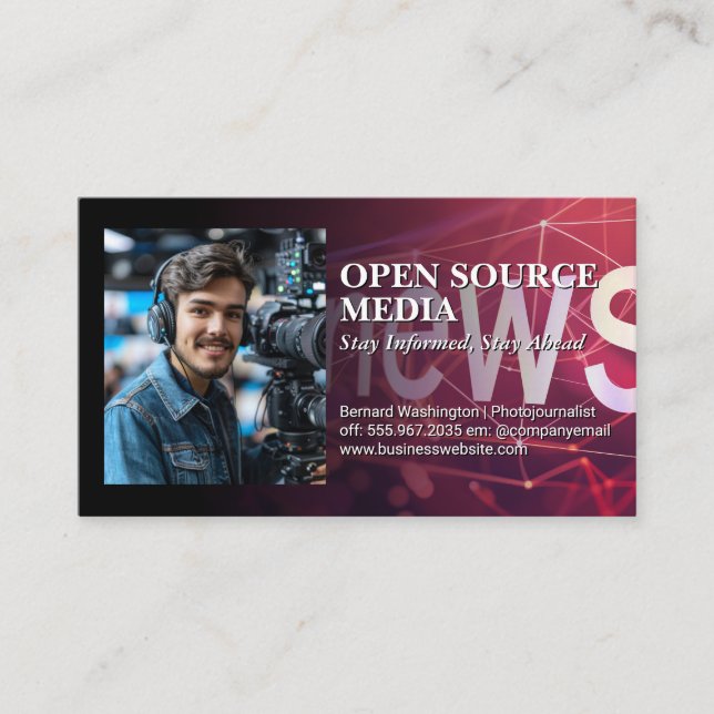 Carte De Visite Caméraman sur Studio Set (Devant)