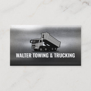 Carte De Visite Camion à benne de chantier Métallique