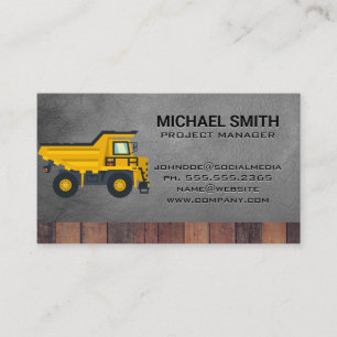 Carte De Visite Camion à benne de construction de véhicules   Entr