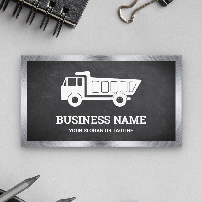 Carte De Visite Camion à benne pour la construction de tableau noi (Créateur téléchargé)
