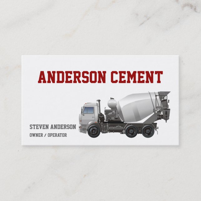 Carte De Visite Camion à ciment (Devant)