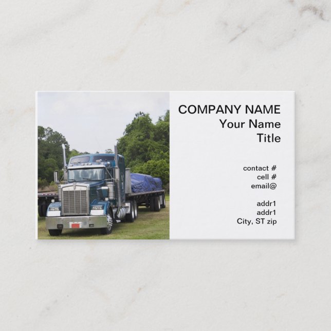 Carte De Visite Camion à plat (Devant)