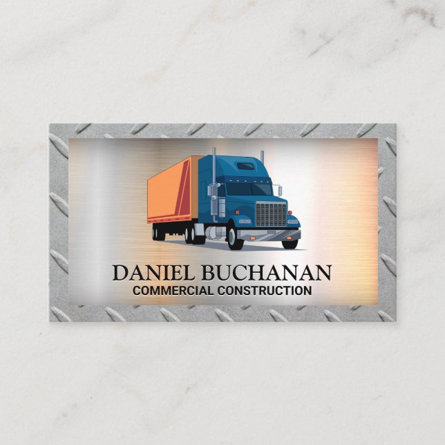 Carte De Visite Camion Big Rig | Bordure de grille d'acier | Trans (Devant)